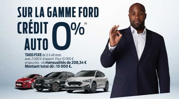 Crédit auto à Taux 0% chez Ford